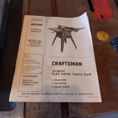 CRAFTSMAN 10" FLEX DRIVE TABLE SAW ON STAND WITH MANY EXTRAS