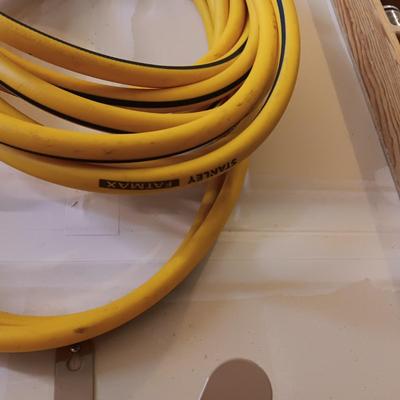 SPRINKLER SYSTEM TUBING/HOSE, STANLEY FATMAX HOSE AND GALVANIZED TRASH CAN W/NO LID