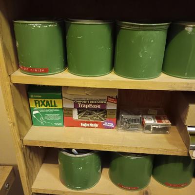 TIN CANS AND PLATIC BOTTLES OF ORGANIZED HARDWARE