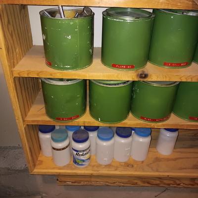 TIN CANS AND PLATIC BOTTLES OF ORGANIZED HARDWARE