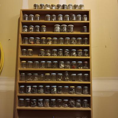 GLASS BABY FOOD JARS OF ORGANIZED HARDWARE