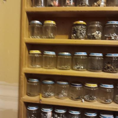 GLASS BABY FOOD JARS OF ORGANIZED HARDWARE