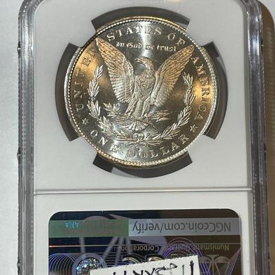 NGC CERTIFIED 1880-S "LARGE-S" NICE ORIGINAL MS63 GRADED MORGAN SILVER DOLLAR AS PICTURED.