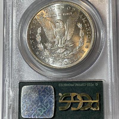 PCGS OLD HOLDER CERTIFIED 1880-S/S "LARGE-S" NICE ORIGINAL MS63 GRADED MORGAN SILVER DOLLAR AS PICTURED.