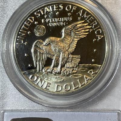 PCGS CERTIFIED 1971-S PROOF69 DEEP CAMEO SILVER EISENHOWER DOLLAR AS PICTURED.