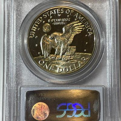PCGS CERTIFIED 1971-S PROOF69 DEEP CAMEO SILVER EISENHOWER DOLLAR AS PICTURED.