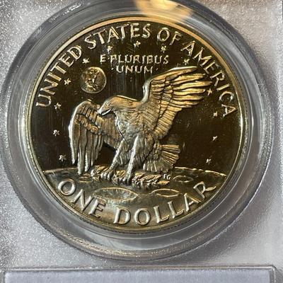 PCGS CERTIFIED 1972-S PROOF69 DEEP CAMEO SILVER EISENHOWER DOLLAR AS PICTURED.