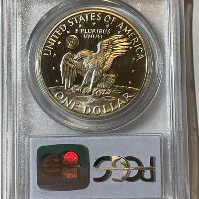 PCGS CERTIFIED 1972-S PROOF69 DEEP CAMEO SILVER EISENHOWER DOLLAR AS PICTURED.