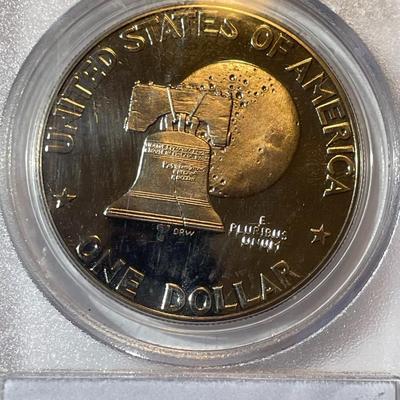 PCGS CERTIFIED 1976-S TYPE-I PROOF68 DEEP CAMEO CLAD EISENHOWER DOLLAR AS PICTURED.