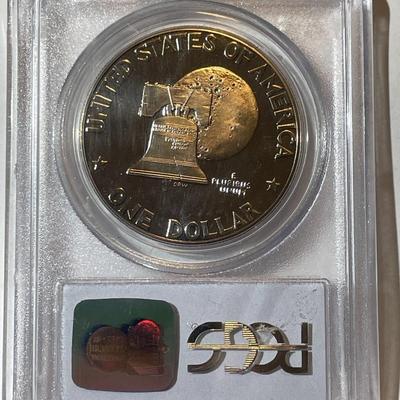 PCGS CERTIFIED 1976-S TYPE-I PROOF68 DEEP CAMEO CLAD EISENHOWER DOLLAR AS PICTURED.
