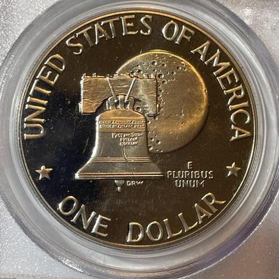 PCGS CERTIFIED 1976-S TYPE-II PROOF68 DEEP CAMEO CLAD EISENHOWER DOLLAR AS PICTURED.