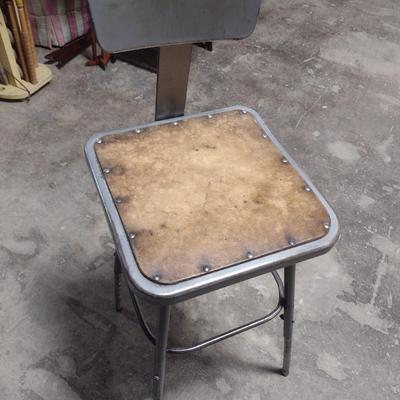 Metal Industrial Stool with Back