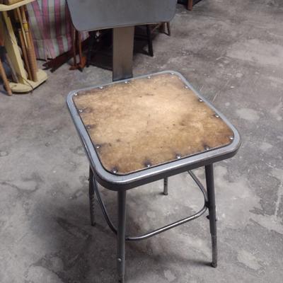 Metal Industrial Stool with Back