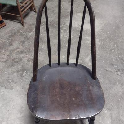 Vintage Bent Wood Spindle Back Farm Chair