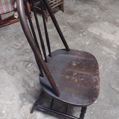 Vintage Bent Wood Spindle Back Farm Chair