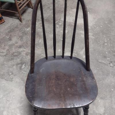 Vintage Bent Wood Spindle Back Farm Chair