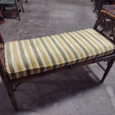 Rattan Slipper Bench with Cushion