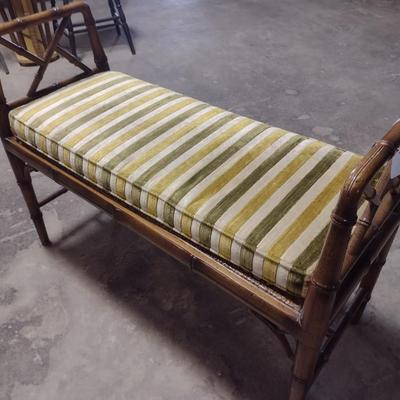 Rattan Slipper Bench with Cushion