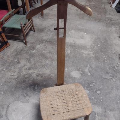 Wood Framed Butler Chair and Coat Stand