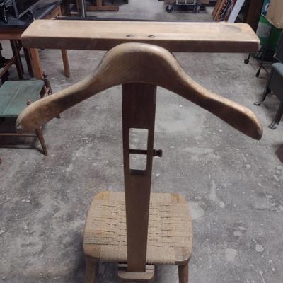 Wood Framed Butler Chair and Coat Stand