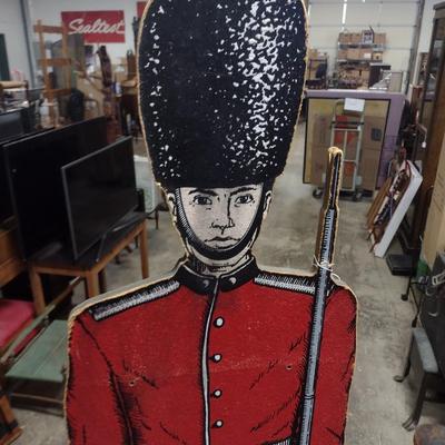 Life-Sized Queen's Guard Pressed Wood Chip Board Art on Stand