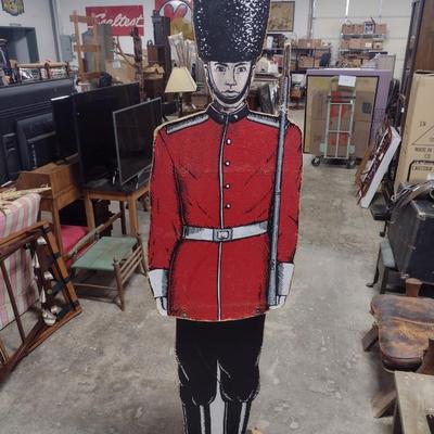Life-Sized Queen's Guard Pressed Wood Chip Board Art on Stand