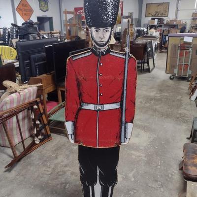 Life-Sized Queen's Guard Pressed Wood Chip Board Art on Stand