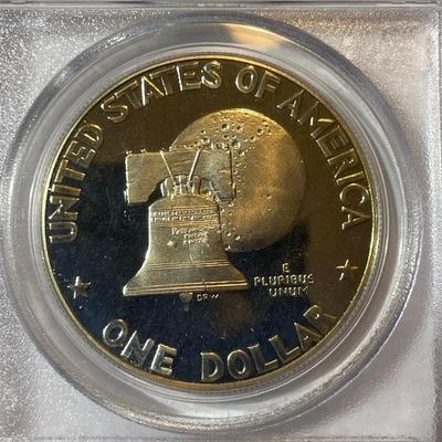 PCGS CERTIFIED 1976-S PROOF68 DEEP CAMEO SILVER EISENHOWER DOLLAR AS PICTURED.
