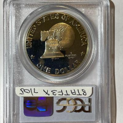 PCGS CERTIFIED 1976-S PROOF68 DEEP CAMEO SILVER EISENHOWER DOLLAR AS PICTURED.