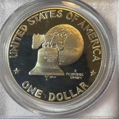 PCGS CERTIFIED 1976-S PROOF69 DEEP CAMEO SILVER EISENHOWER DOLLAR AS PICTURED.