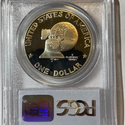 PCGS CERTIFIED 1976-S PROOF69 DEEP CAMEO SILVER EISENHOWER DOLLAR AS PICTURED.