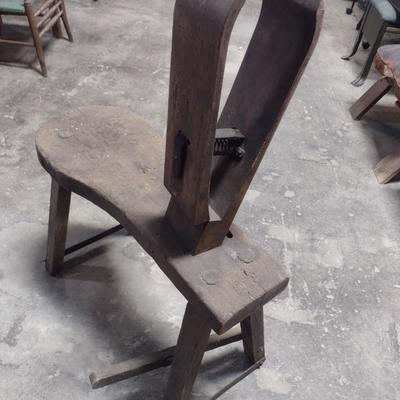 Antique Leather Craft Saddle and Horse Tack Work Bench