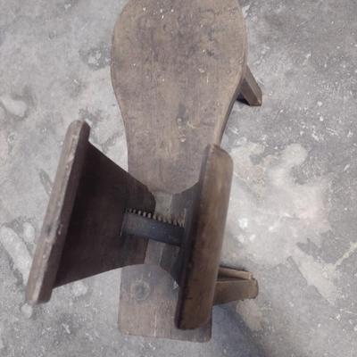 Antique Leather Craft Saddle and Horse Tack Work Bench