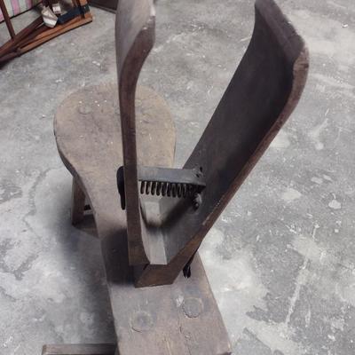 Antique Leather Craft Saddle and Horse Tack Work Bench