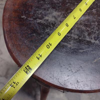 Antique Solid Wood Single Block Chopping or Worktable on Three-Legged Base