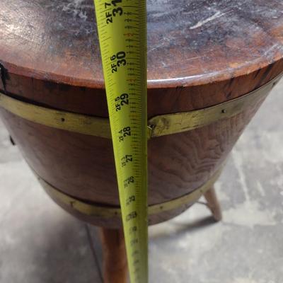 Antique Solid Wood Single Block Chopping or Worktable on Three-Legged Base