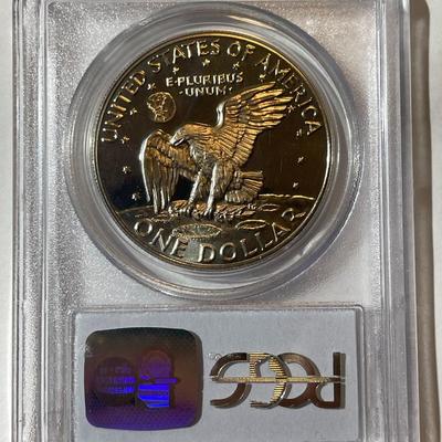 PCGS CERTIFIED 1973-S PROOF68 DEEP CAMEO CLAD EISENHOWER DOLLAR AS PICTURED.