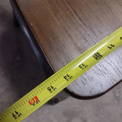 Pair of Industrial Design Sitting Chairs with Wood Finish Seats