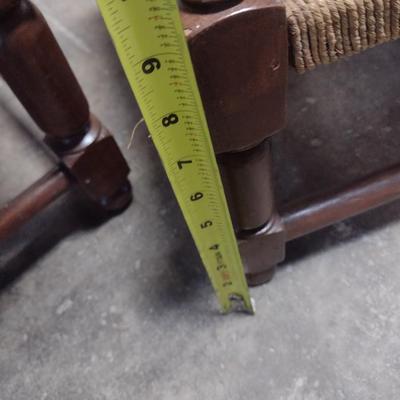 Pair of Wood Frame Shaker Style Foot Stools