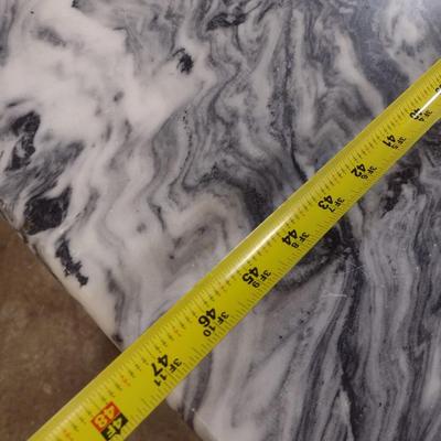 Industrial Design Metal Frame Base Marble Top Table (Two Piece)