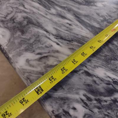 Industrial Design Metal Frame Base Marble Top Table (Two Piece)