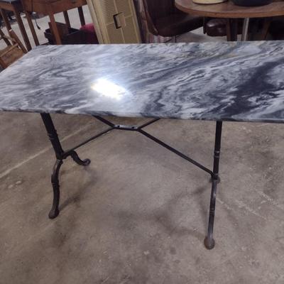 Industrial Design Metal Frame Base Marble Top Table (Two Piece)