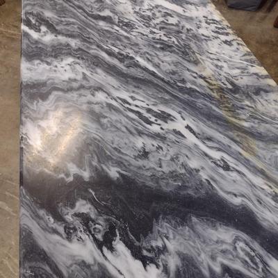 Industrial Design Metal Frame Base Marble Top Table (Two Piece)