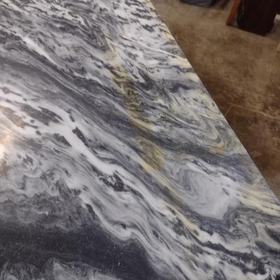 Industrial Design Metal Frame Base Marble Top Table (Two Piece)