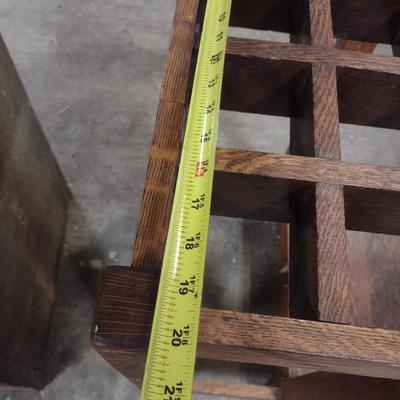 Vintage Solid Oak Hall Tree Umbrella Stand and Coat Rack