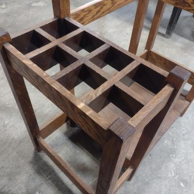 Vintage Solid Oak Hall Tree Umbrella Stand and Coat Rack