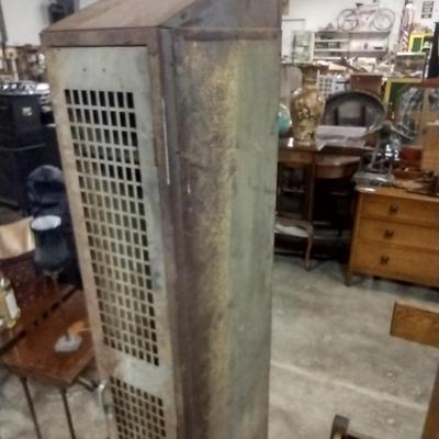 Vintage Single Unit Metal Industrial Design Storage Locker