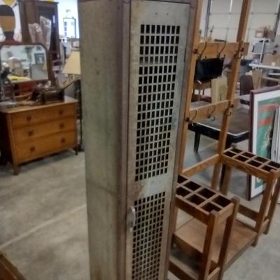Vintage Single Unit Metal Industrial Design Storage Locker