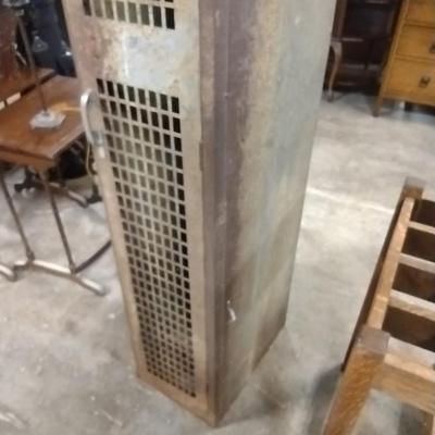 Vintage Single Unit Metal Industrial Design Storage Locker