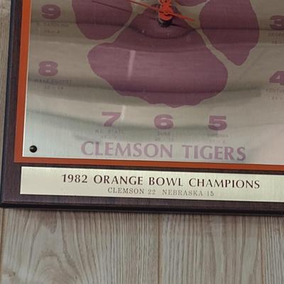 Clemson Tiger 1981 ACC Champions 1982 Orange Bowl vs. Nebraska Wall Clock